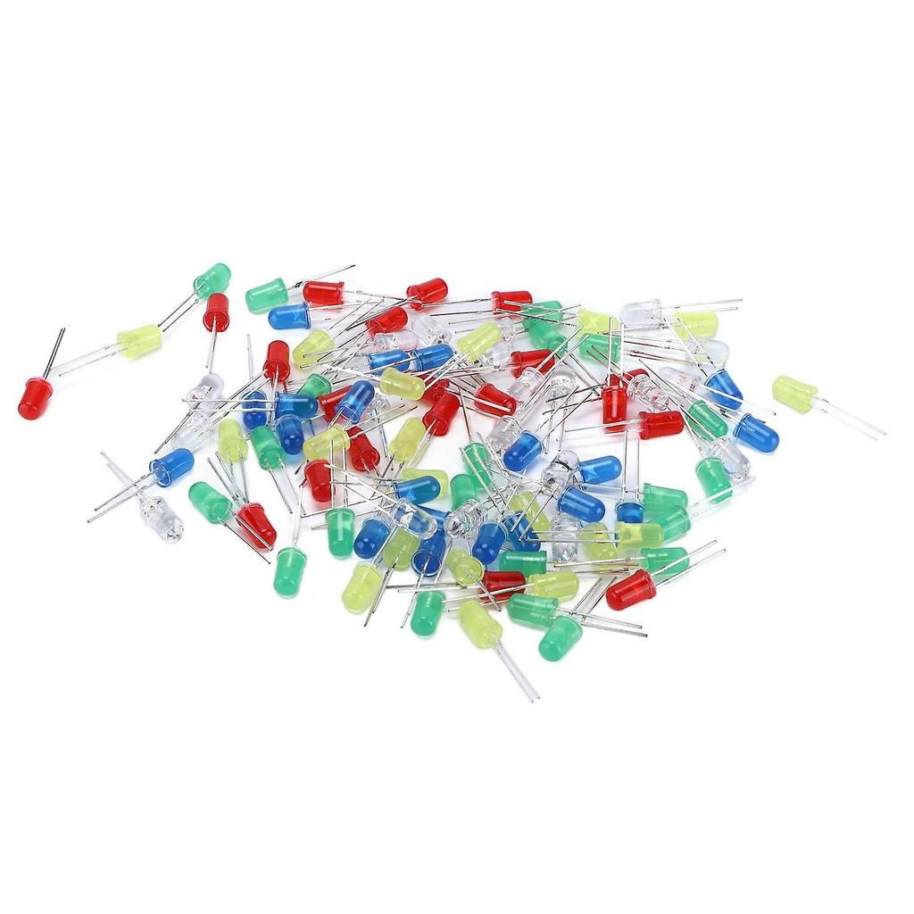 100Pcs LED Light Diodes 3mm/5mm Variety Colors NonToxic Energy Saving Diodes Kit for DIY Decoration(5mm )