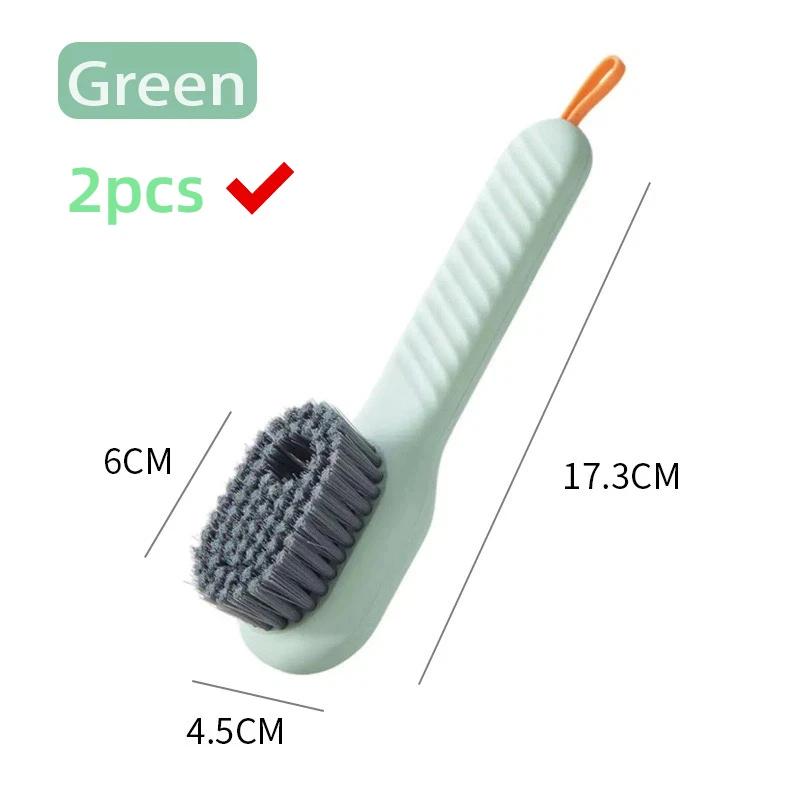 Liquid Press Dispensing Shoe Brush Soft Bristle Multifunctional Cleaner Brush For Shoes Clothes Daily Household Cleaning Use