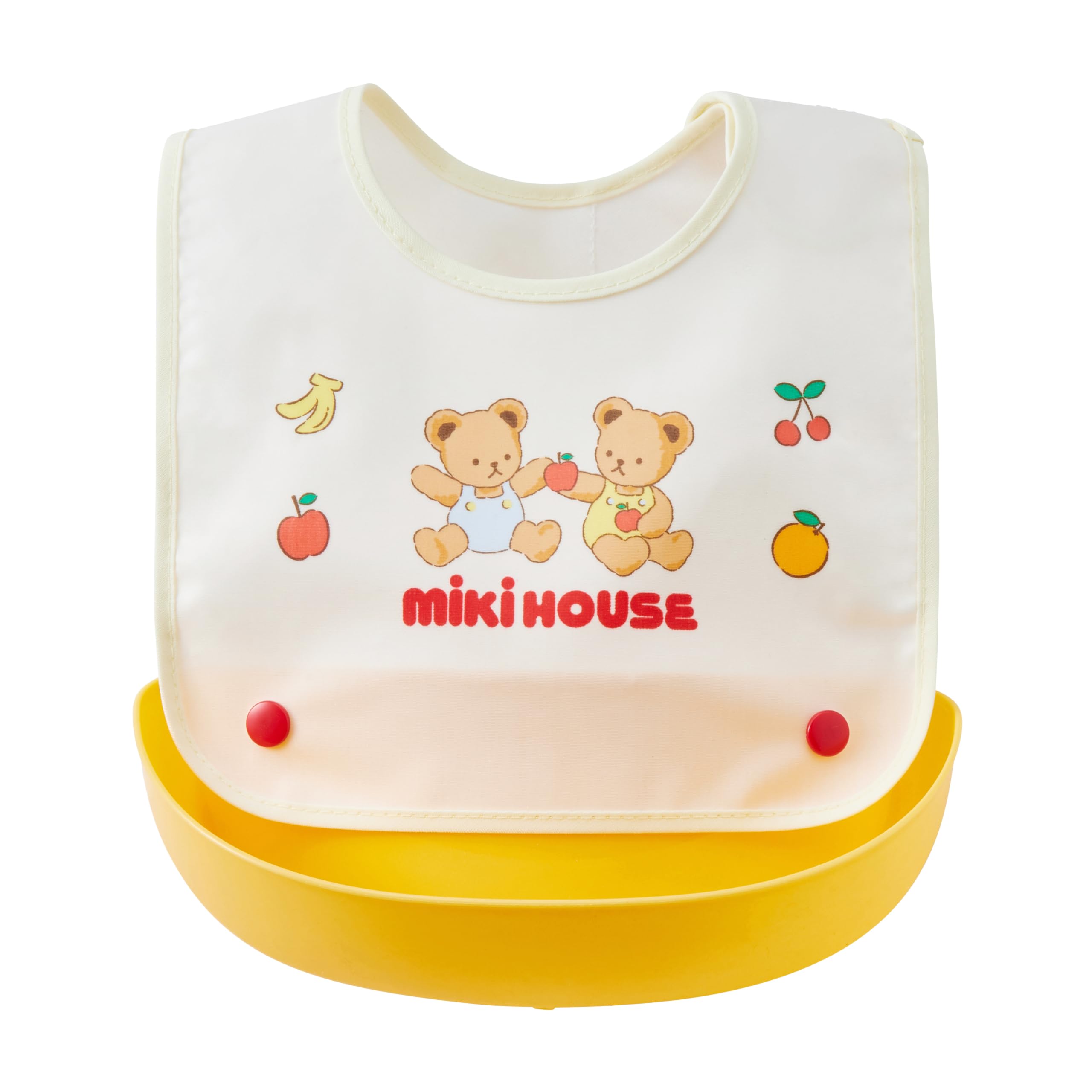 

MIKI HOUSE Lunch Bib/Meal Apron, Made in Japan, for Boys and Girls, Baby Gift, 40-2930-684, Yellow