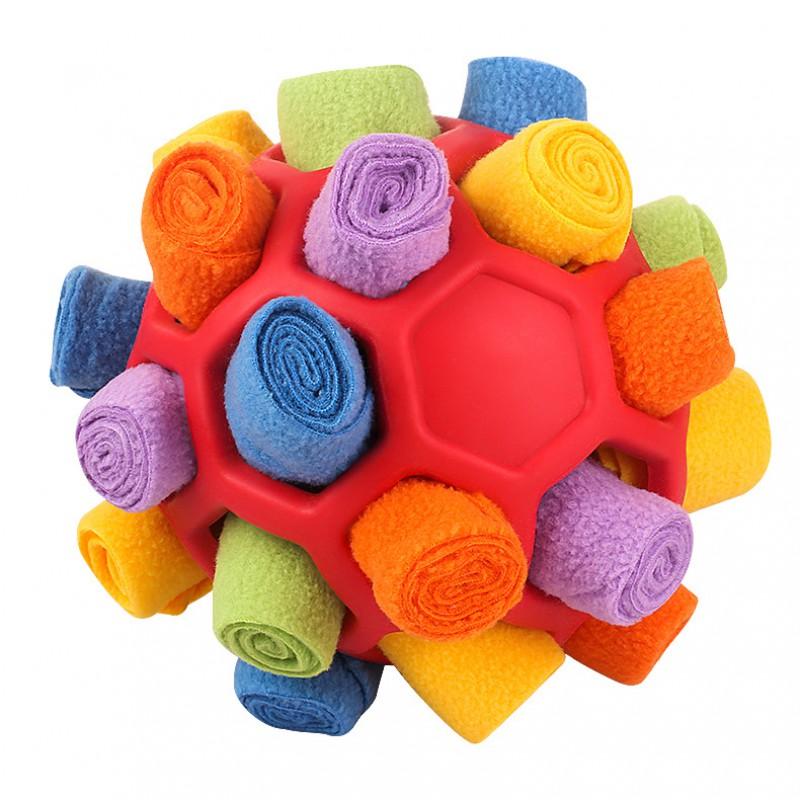 Interactive Sniffing Mat Toy With Hollow Treat Dispensing Ball Dogs Cats TPR Rubber Chew 14cm
