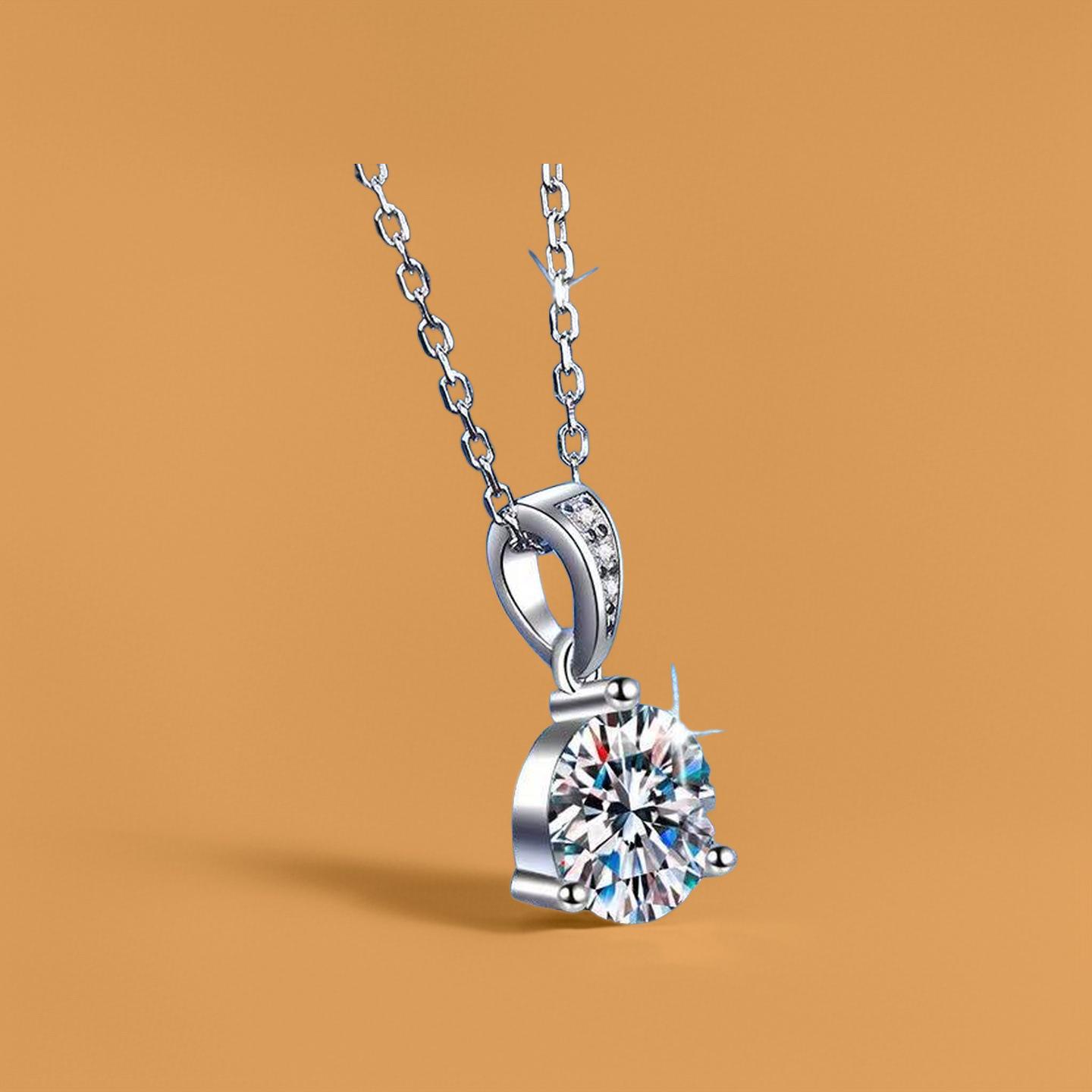 

Корейське зоряне небо Муассанітове кольє, Срібло 925 проби, Розкішний дизайн XL-11 [Pendant Only]