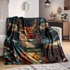 1 Peça Cobertor de Rena de Natal, Manta Leve de Flanela para Sofá, Cama, Viagem, Acampamento, Sala de Estar, Escritório, Sofá, Cadeira e Cama