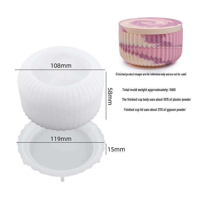 Meimuer DIY Aromatherapy Plaster Candle Mold & Epoxy Resin Jewelry Box Silicone Mold