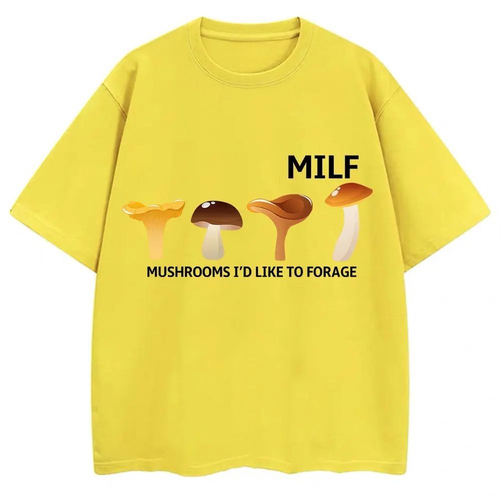 Divertenti Funghi MILF Mi Piace Raccogliere Magliette Grafiche Umorismo Battuta Y2k Uomo Donna Novità Magliette Cotone Casual Oversize
