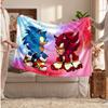 Sonic the Hedgehog Printed Flannel Blanket, Skin Friendly Warm Throw for Indoor Couch Bed Daily Use