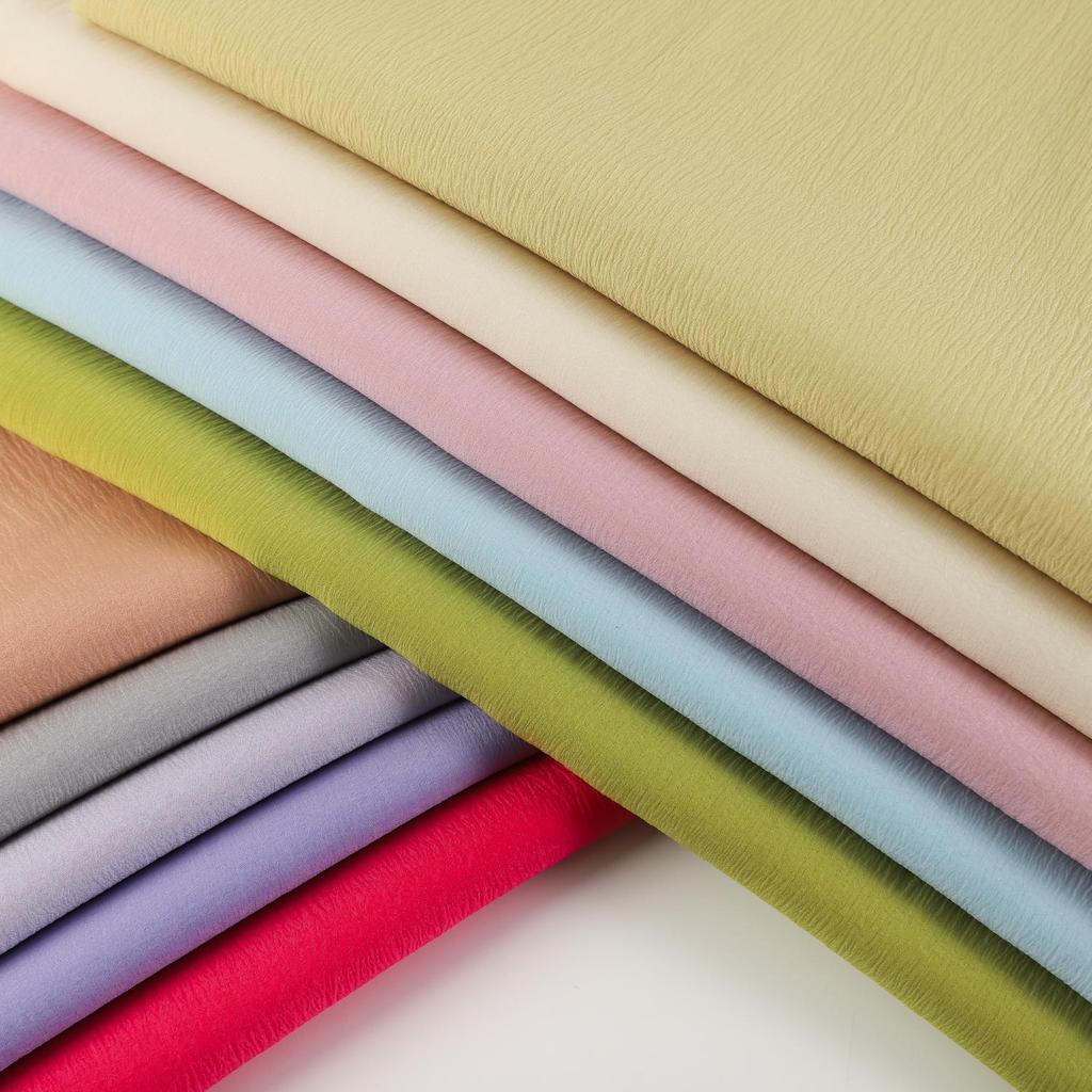 20D Silk Crepe Organza Fabric for Women's Dresses, Shirts & Sun Protection Clothing with Pleated Texture