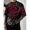 Warrior Dragon Print Super Stretch Casual Short-sleeved Men's Daily Party Home Social T-shirt Solid Color Street Fashion