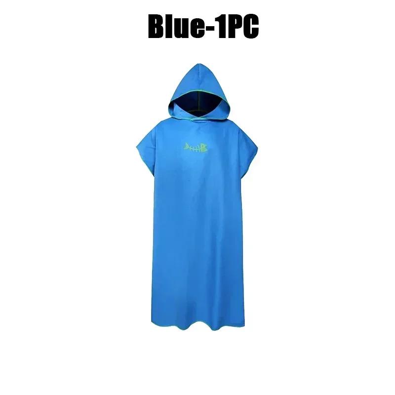 Unisex Hooded Microfiber Bathrobe Cape Quick Dry Swim Surf Towel For Beach Travel Sauna Changing Robe Lightweight Sports