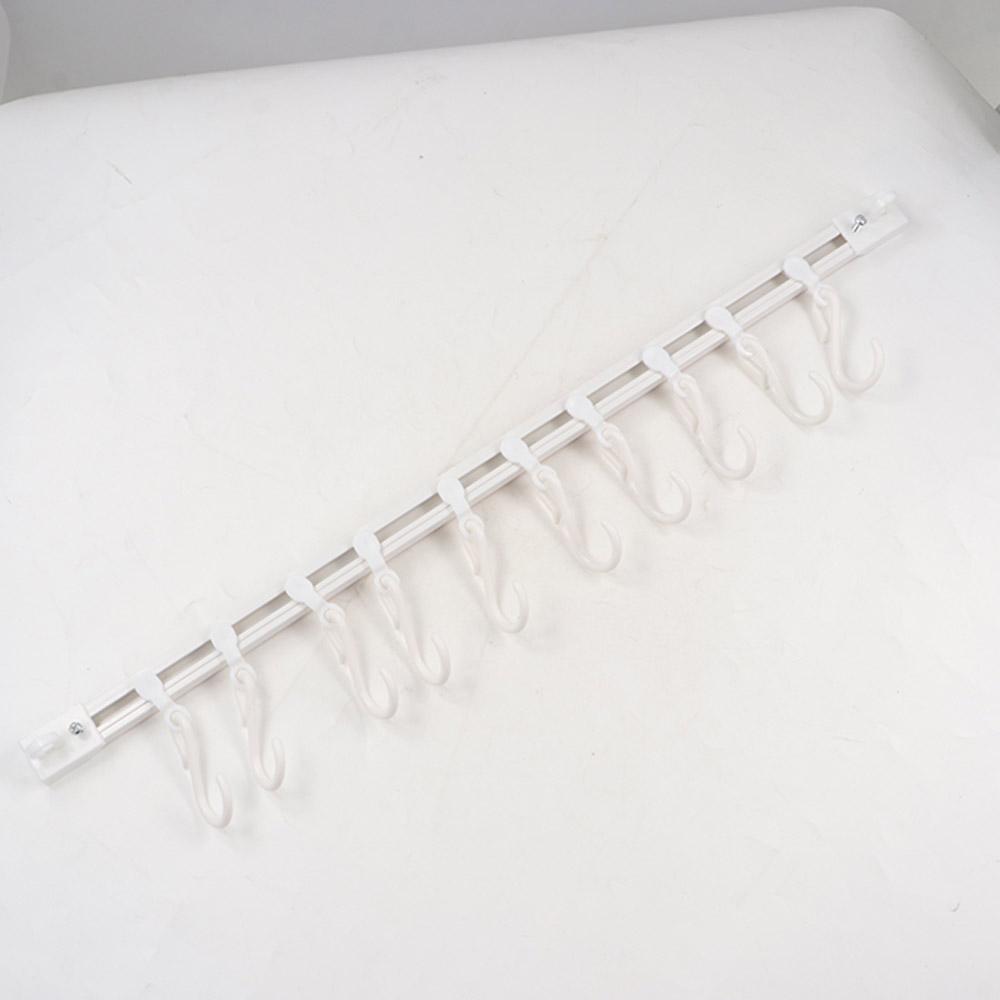 Non Punching Long Row Hook Plastic Cabinet Hook Multifunctional Track Row Hooks Kitchen