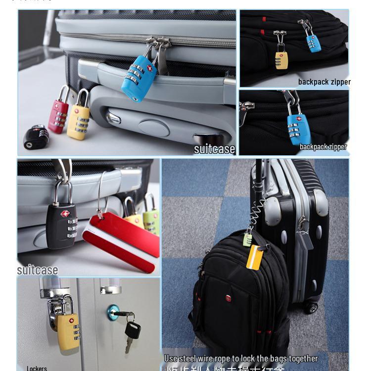 TSA Custom Combination Travel Luggage Zipper Lock (tsa335) - Secure Plastic Suitcase Lock for Traveling Abroad.