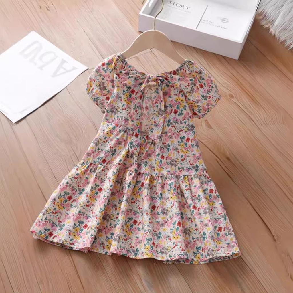 Girls Summer Cotton Princess Dress Stylish Kids Party Gown Baby Toddler Casual Sundress For Children