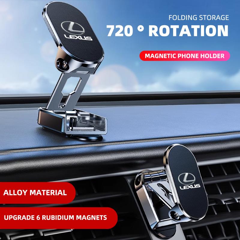 Hot 1pcs Folding Magnetic Car Holder 360 Degree Rotatable Mobile Phone Bracket For Lexus ES