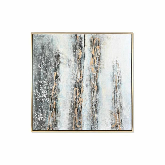 Tableau toile abstrait - Cadre abstrait - 131 x 131 cm - Blanc - Design contemporain