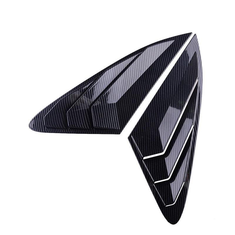 For For KIA Optima K5 2020-2025 Car Rear Louver Window Side Shutter Cover Trim Sticker Vent Scoop ABS Carbon Fiber Accessories