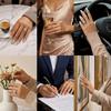 2Pcs Brilliant Square Zircon Promise Ring Set for Women Elegant Vintage Luxury Stackable Finger Ring Anniversary Party Jewelry