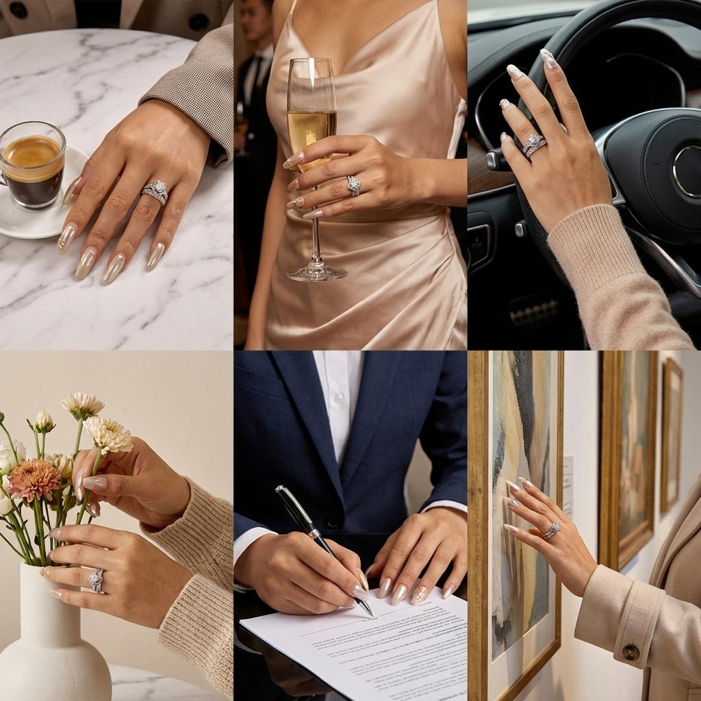 2Pcs Brilliant Square Zircon Promise Ring Set for Women Elegant Vintage Luxury Stackable Finger Ring Anniversary Party Jewelry