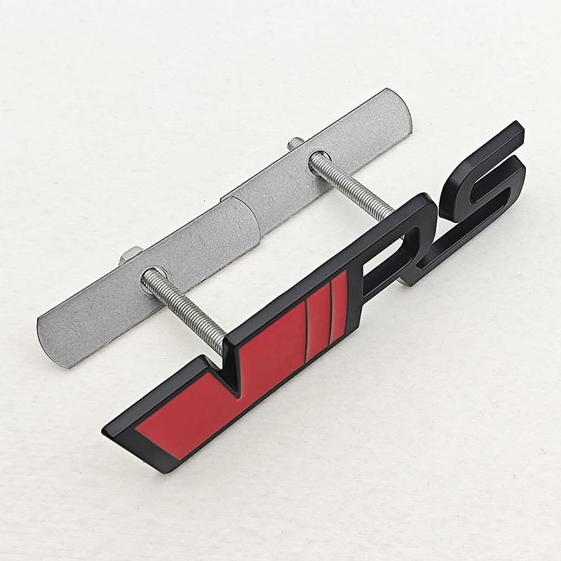 QPZF2 3D Metal Logo VRS Sticker Letters Emblem Car Front Grille Fender Side Trunk Badge For Skoda RS VRS Stickers Accessories
