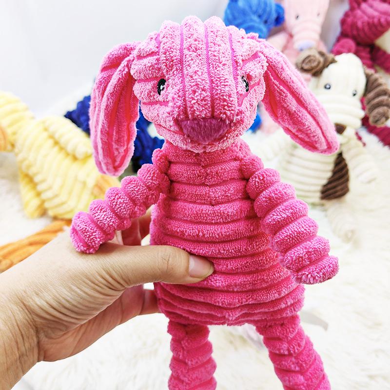 Corduroy Plush Dog Toy: Sounding, Teething, Teeth Cleaning, Boredom Relief with Monkey & Fox Designs.