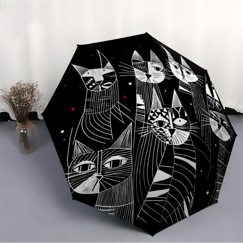 1pc Cat Collective Automatic Open/Close Umbrella Compact Folding Umbrella, All-Season Portable Umbrella for Women/Men307