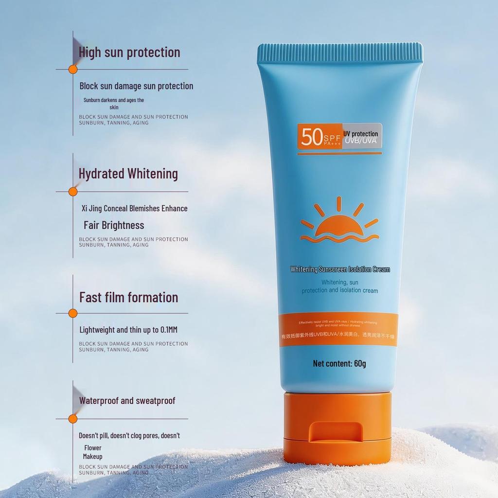VSEA Brightening Whitening Sunscreen Primer – Refreshing, Non-Greasy, Fast-Absorbing Makeup Base with Isolation SPF.
