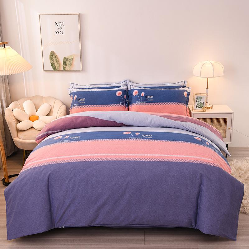 Thickened Cotton Four-piece Set, Pure Cotton Bed Sheet Quilt Cover, Dormitory Three-piece Set, Bedding