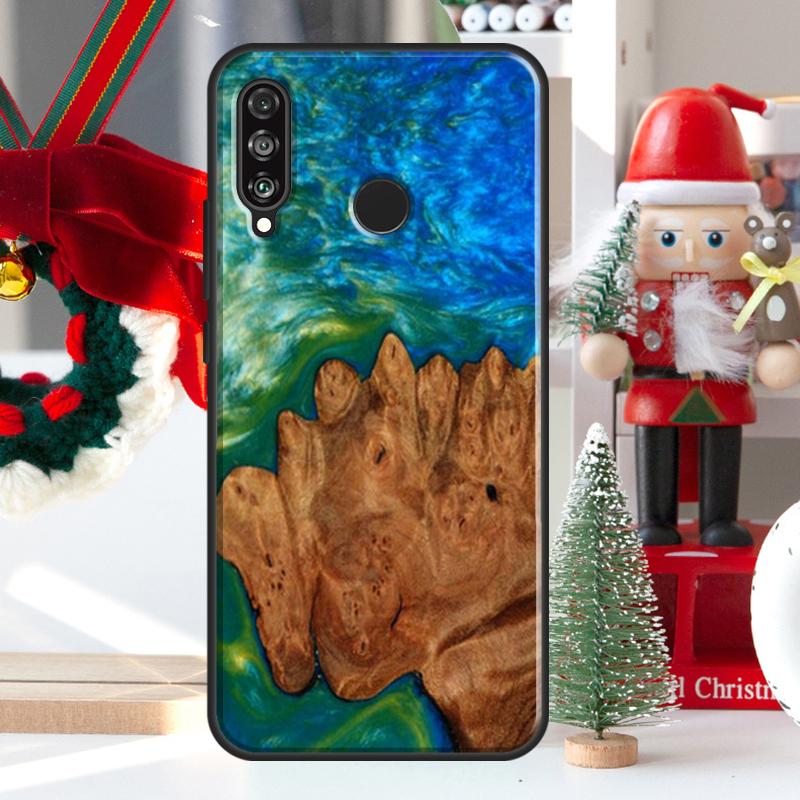 Hybrid Wood Resin For Huawei Nova 12i 11i 8i 12s Y73 Y72 Y61 Y91 Y90 Y70 Y60 9 10 SE P60 Pro P30 P40 Lite Case