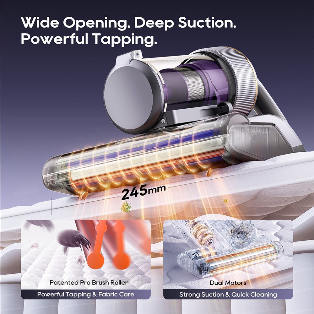 JIMMY BX8 Pro Mattress Vacuum Cleaner – 17 kPa Suction, 65°C Graphene Heating, UV Mite Elimination, Aroma Diffusion