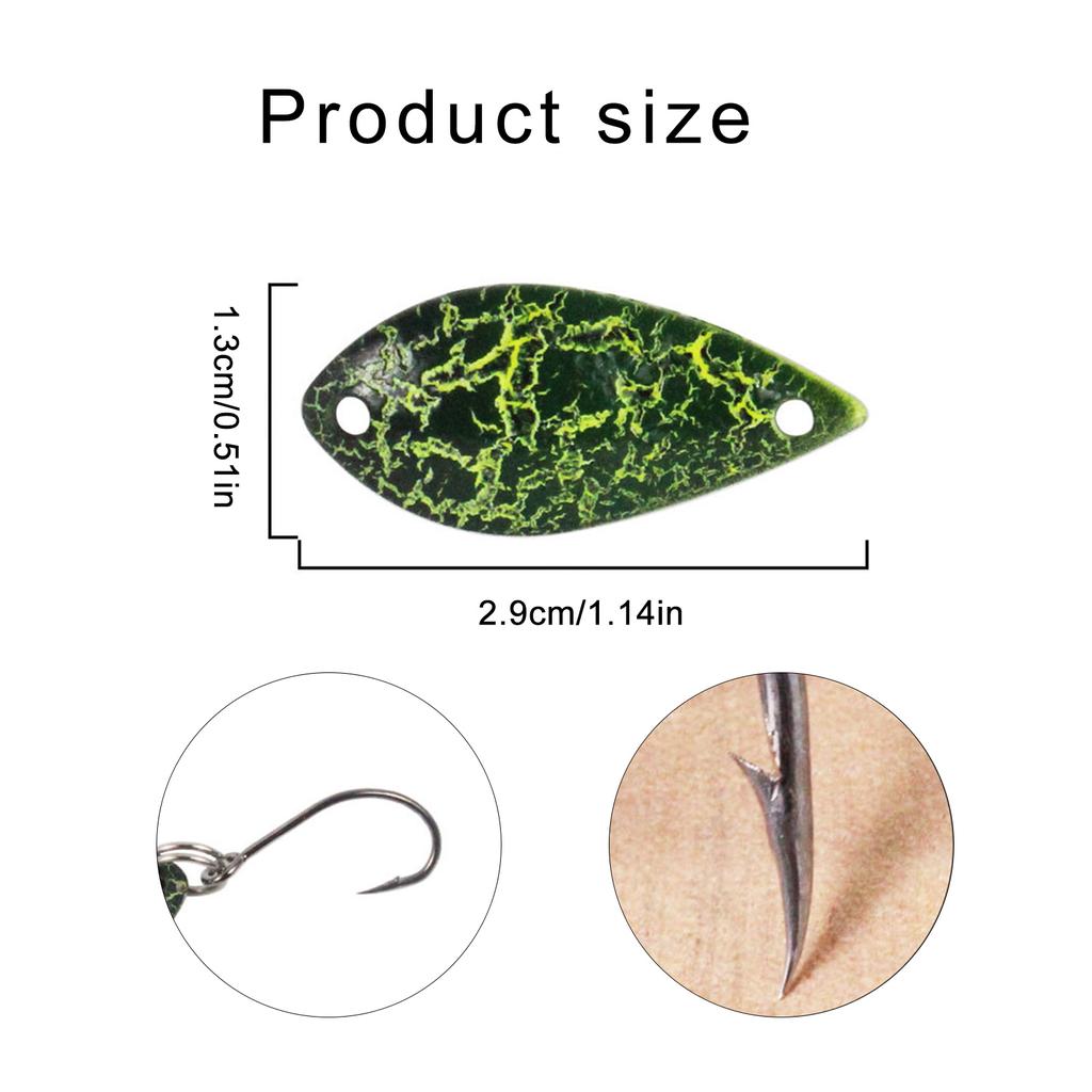 12Pcs Spoon Metal Hard Spinner Baits Fish Lures Bass Spinner Swimbaits Colorful Sequin Lures Baits Single Hook Fishhooks