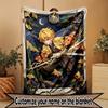 Couverture Personnalisée au Nom avec Impression Demon Slayer, Décoration d'Intérieur, Chambre à Coucher, Canapé, Camping, Canapé, Cadeaux pour Anniversaire Noël
