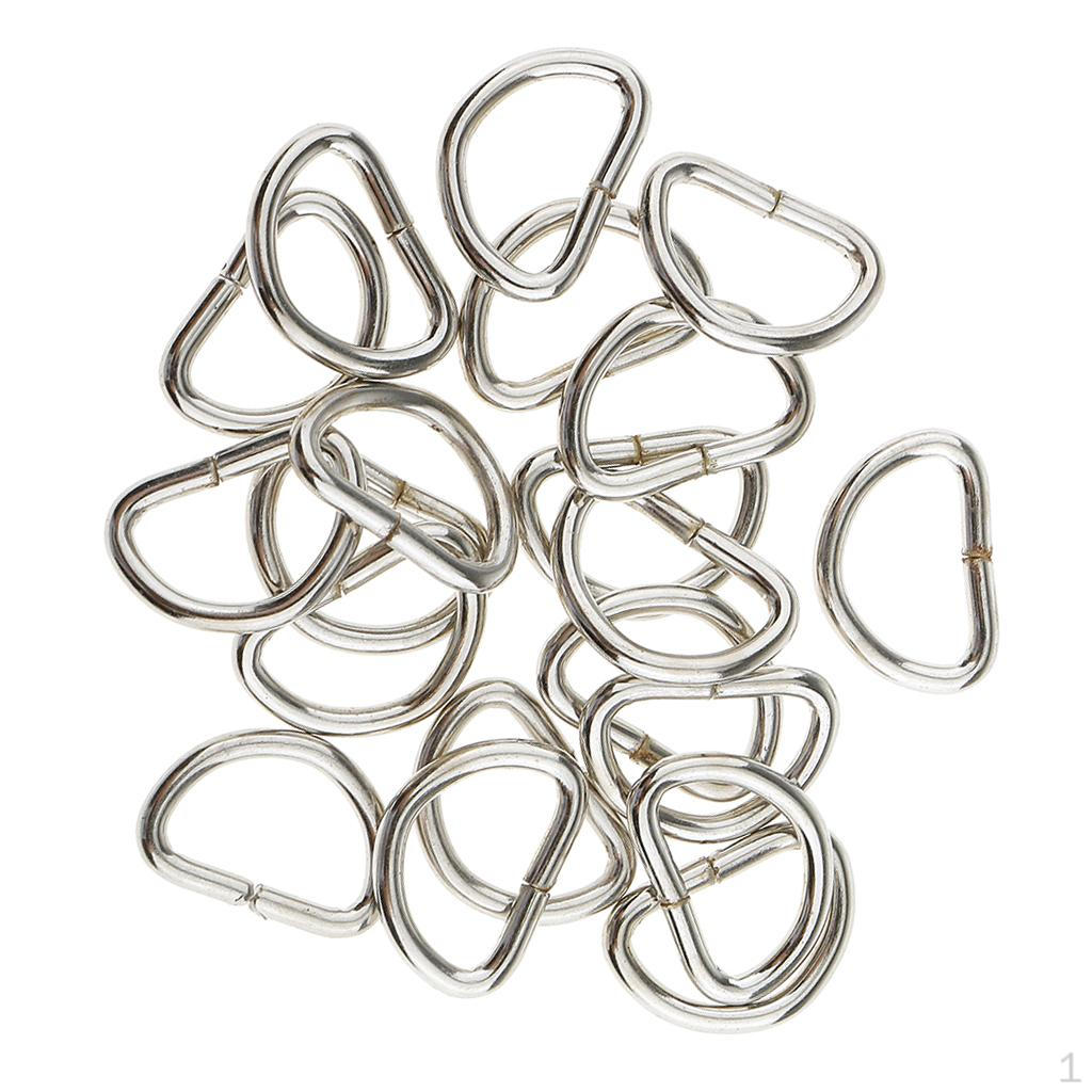 100 D-Rings Unwelded Split Curtain Tieback Loop Buckle Hook Ring DIY