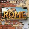 D Flat pcVintage Sign Outdoor Plaque And Wall Decoration Roman Colosseum Travel Souvenir Halloween Decoration Gift