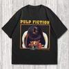 Retro Pulp Fiction Pattern T Shirt, Retro Movie Poster Collage Men's T Shirt Summer New Unisex T Shirt