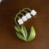 Green Leaf Bell Flower Brooch for Women - High-end Fashion Accessory To Prevent Light Leakage and Keep Your Hair In Place.