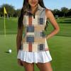 Camiseta Polo de Golf sin Mangas con Cuello de Cremallera Estampado Camiseta sin Mangas Deportiva para Mujer Ajuste Cómodo Tejido Elástico