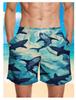 3D-gedruckte Cartoon-Haifischmuster Strand Herren Bunte Tier Muster Schwimm Sommer Hawaiianische Surfshorts
