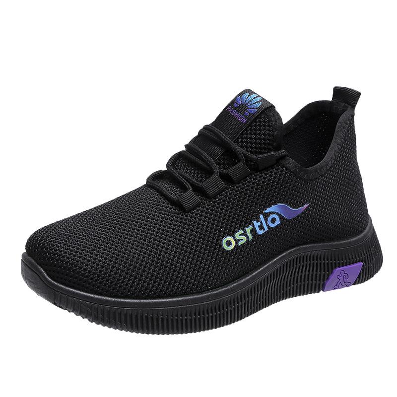 Spring 2025 Women's Non-Slip Black Casual Shoes with Soft Sole