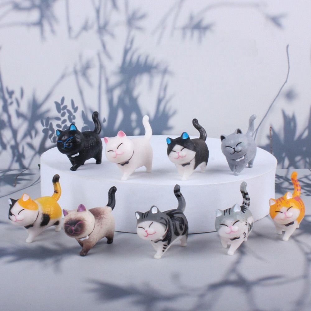 Home Decor Garden Landscape Craft  Miniature Cat Ornaments Car Toys Desktop Model Twisted Egg Doll