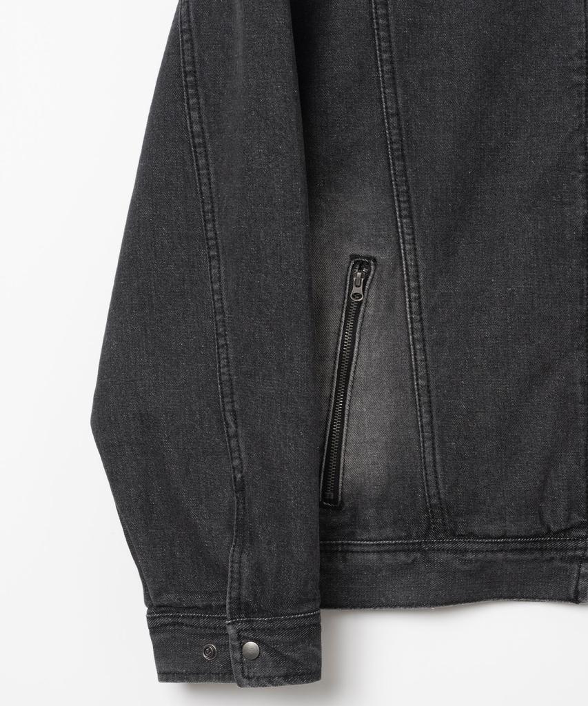 Millo Archive Back Pleated Denim Jacket [Washed Black]