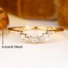 Delicate Gold Color Curved Zircon Band Ring for Women Wedding Banquet Daily and Party
