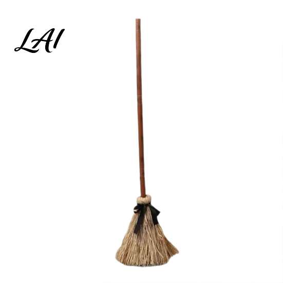 Lightweight Plastic Witch Broom Electric Toy with Touch Activated Swinging Prop Retro Movie Style Broomstick Straw Broom for Halloween Party