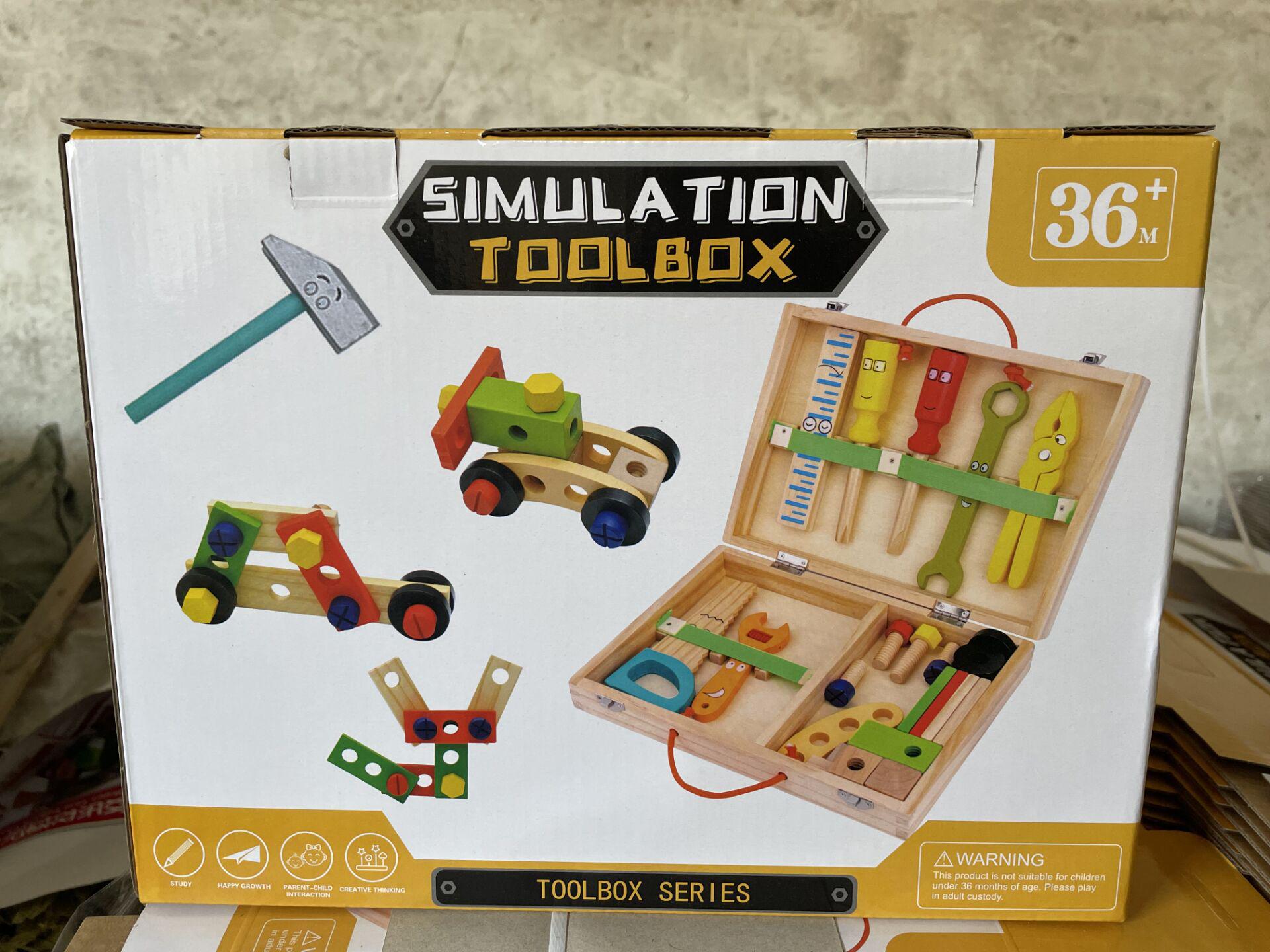 Children s Wooden Educational Toolbox Toy: Cartoon Repair Kit with Simulation Assembly for Nuts and Screws