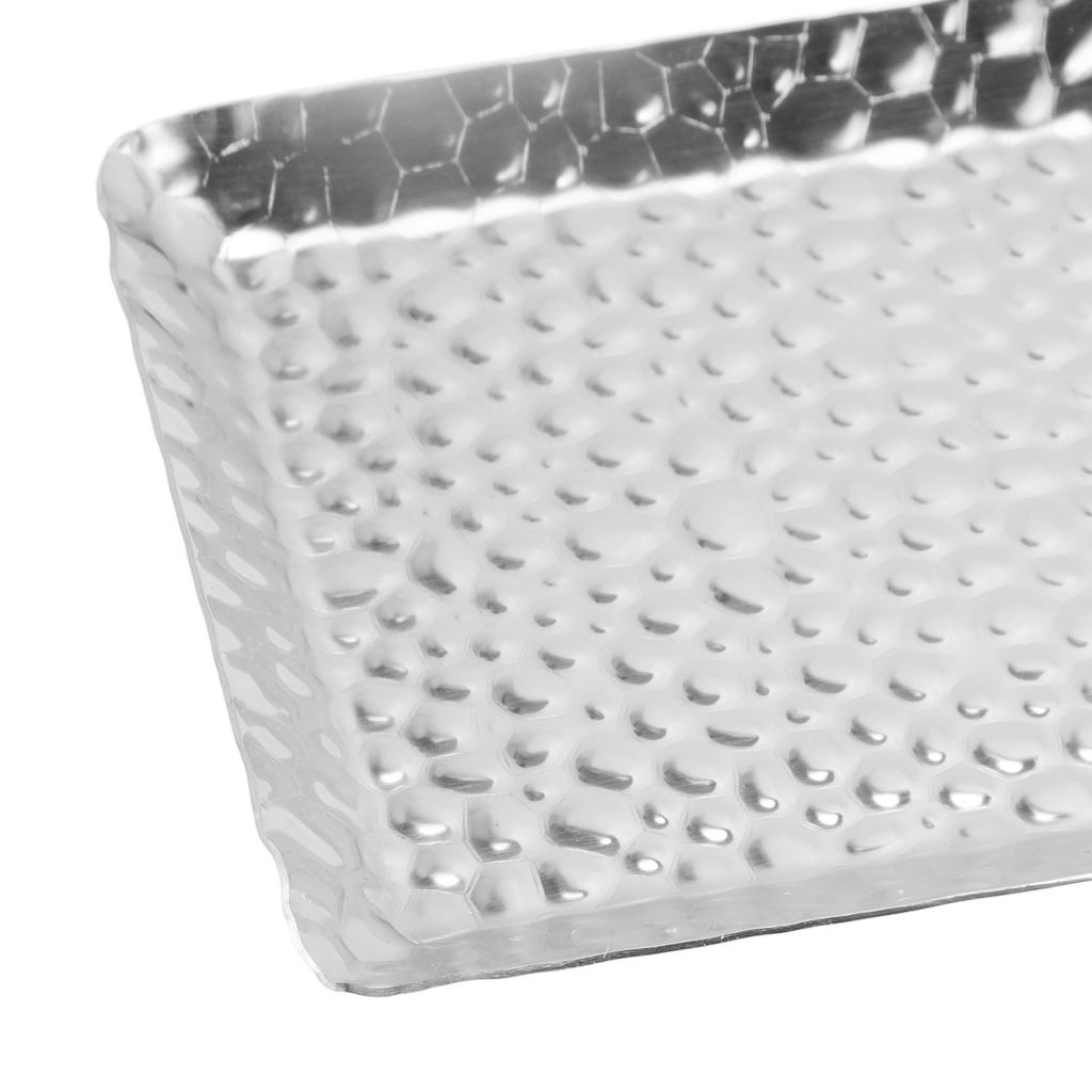 25x11cm Towel Hammered Trays Stainless Steel Multi Purpose Dishwasher Safe Dessert Tray Plate for Home Restaurant