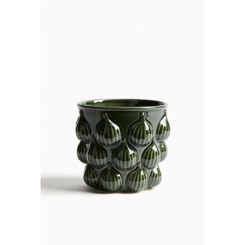 

HM Цветочный горшок Осень 2025 Новое поступление Модный полуфарфоровый цветочный горшок 1276556 Green Medium