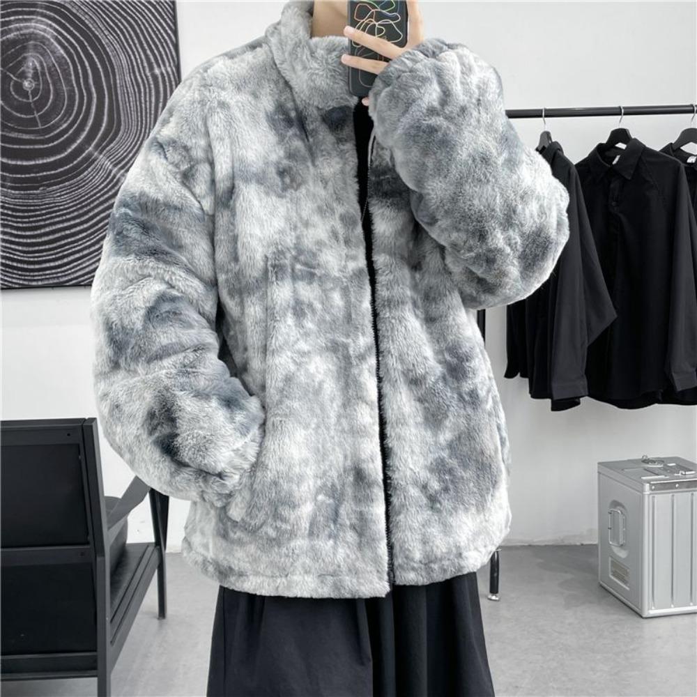 Herren Winter High-End Lammfelljacke mit Plüsch und dicker, wattierter Jacke für Wärme Mantel