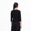 VEROMODA 2025 Autumn Slim-fit 3/4 Sleeve T-Shirt with Metal Butterfly Brooch