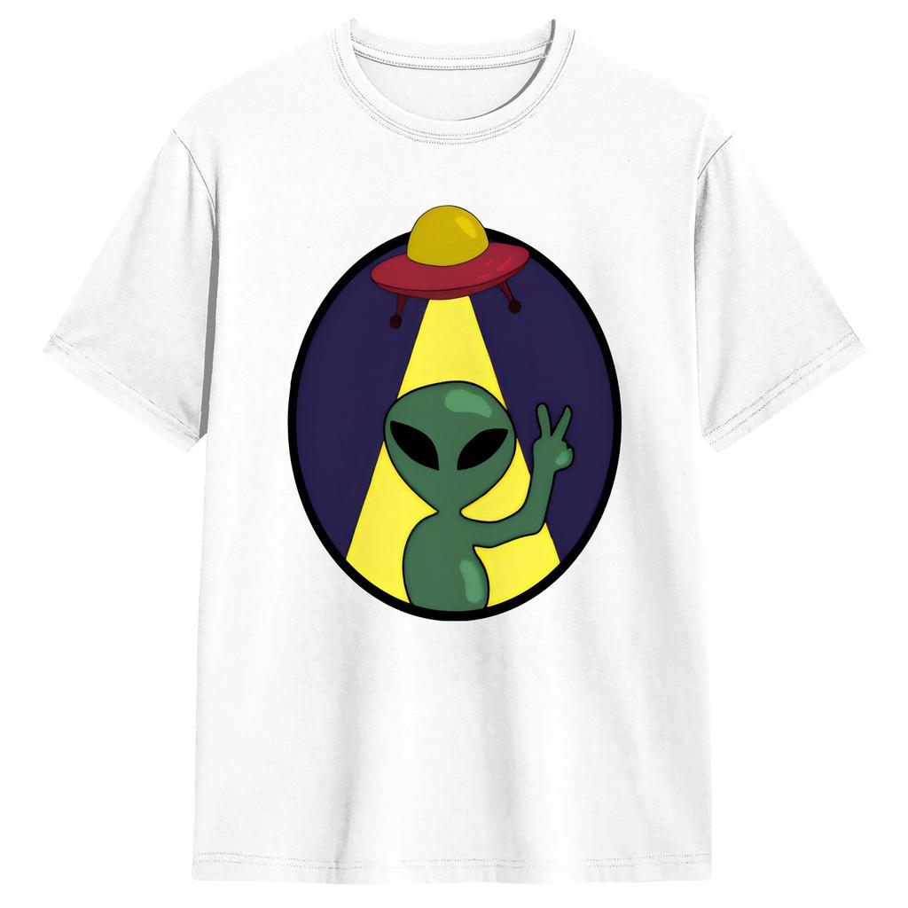 Unisexs Tshirt Ufo We Come In Space Alien Hipster 100 Cotton Tees Short Sleeve T Shirt Crewneck Clothes Classic
