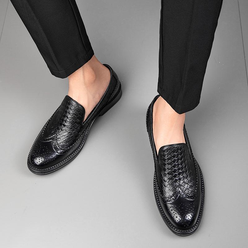 Nouveau cuir véritable hommes plat rehausseur chaussures d'affaires en cuir formel chaussures homme britannique décontracté chaussures de mariage