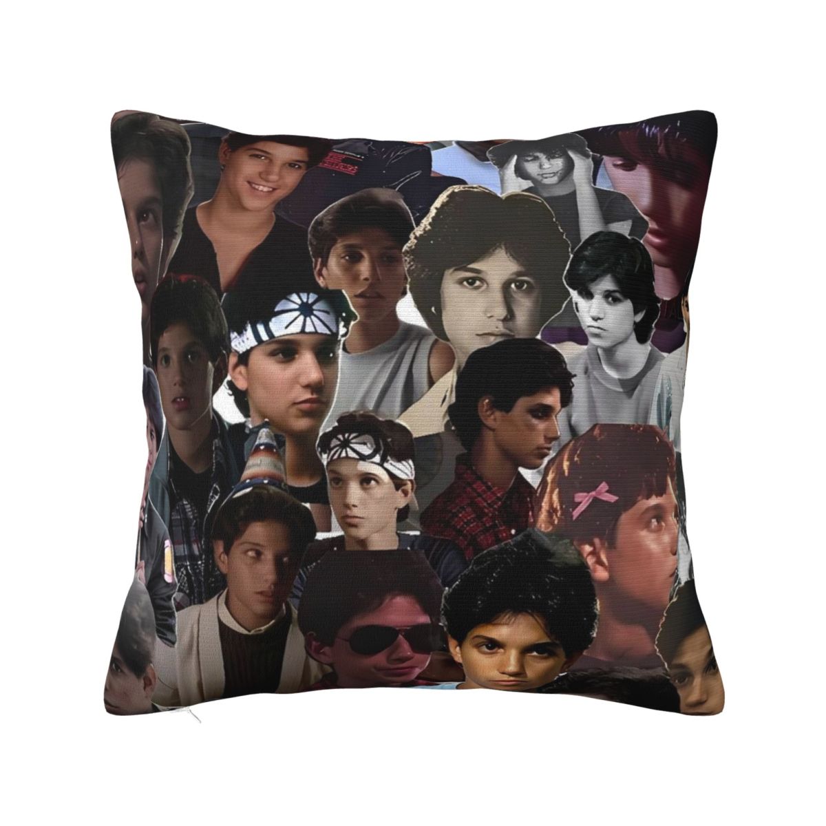 Housse de coussin limitée 80s Ralph Macchio Housse de coussin drôle Housse de coussin imprimée douce Taies d'oreiller pour bureau voiture maison décorative Peach skin 18*18(CM)-1Pcs