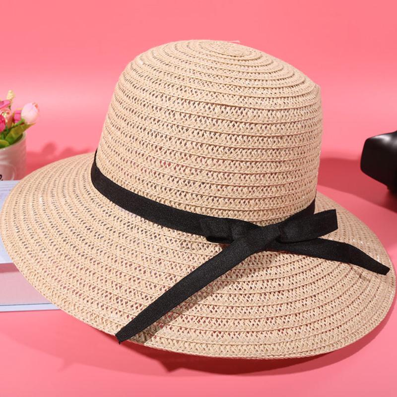 Women Sunscreen Big Brim Straw Hats Summer Foldable Panama Hat Girl Outdoor Beach Visor Sun Cap Female Portable Travel Caps