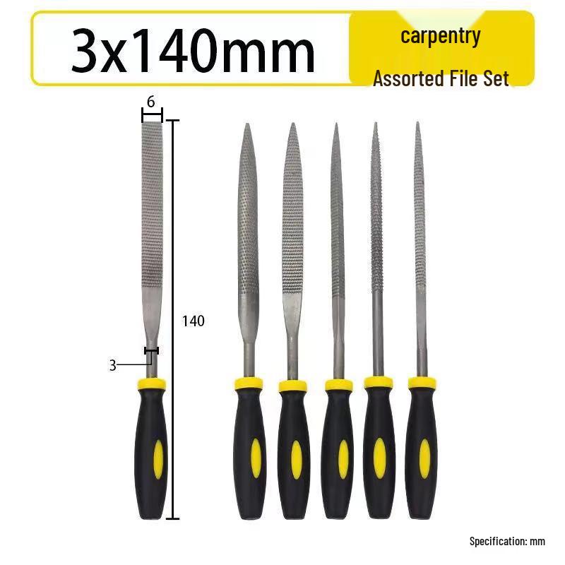 Mini Woodworking File Set - 6-Piece Hardwood & Mahogany Files